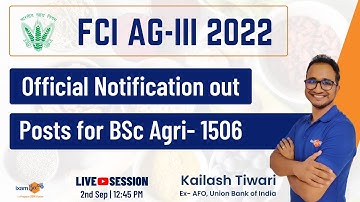 FCI AG III 2022 Official Notification Released | By Kailash Tiwari
