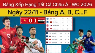 🔴Bảng Xếp Hạng Tất Cả Các Bảng Vòng Loại 2 World Cup 2026 Ngày 22\/11 | VN Quá Tiếc, Thái Lan Dễ Loại