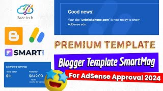Blogger Template SmartMag Free | For AdSense Approval 2024 | Premium Blogger Template in Hindi