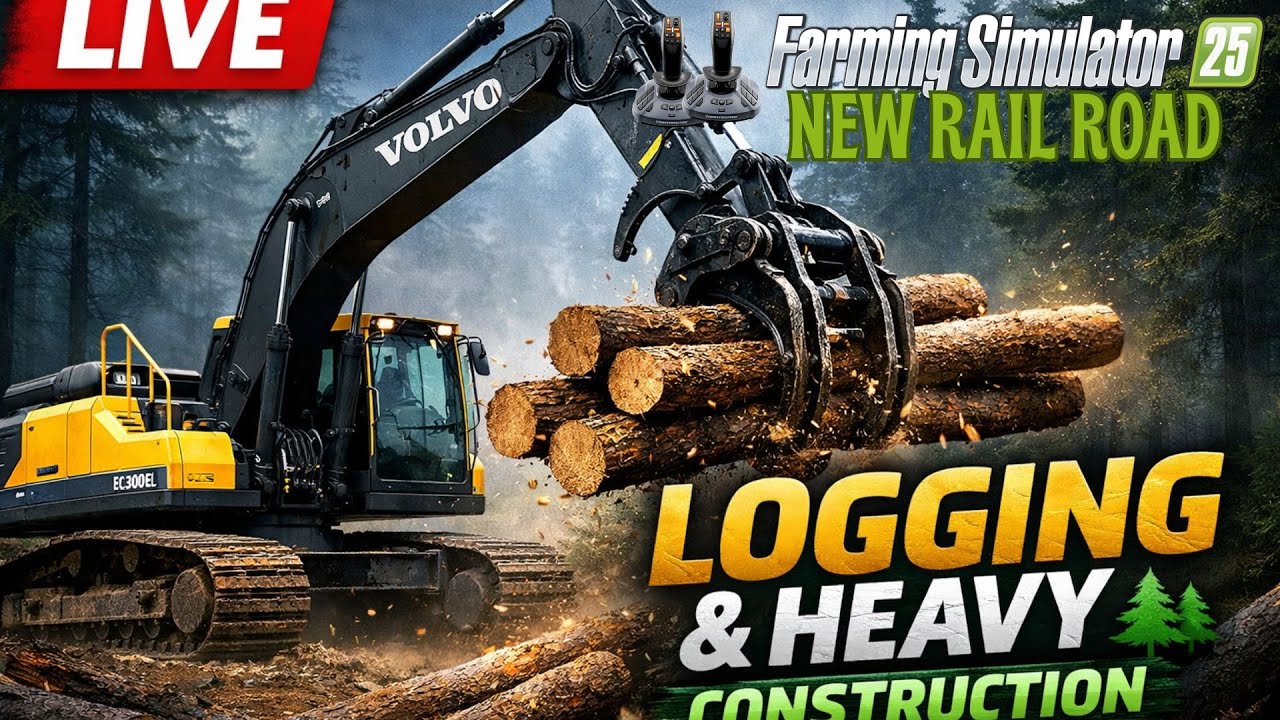 🔴 LIVE FS25 | Bear Wallow LOGGING & HEAVY CONSTRUCTION 🚜🌲