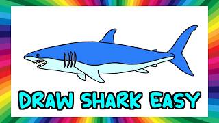 How to Draw a Cartoon SHARK Easy