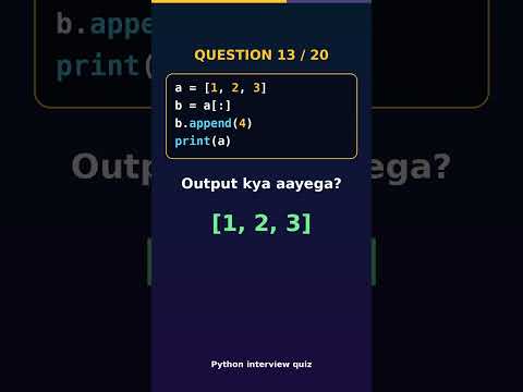 20 Tricky Python Interview Questions | Kitne Sahi Karega? [2026]