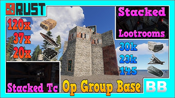 RUST|OP GROUP BASE|STACKED TC|STACKED LOOTROOMS|120+ SATCHELS|25+ BOXES|3.2 BASE BUILD
