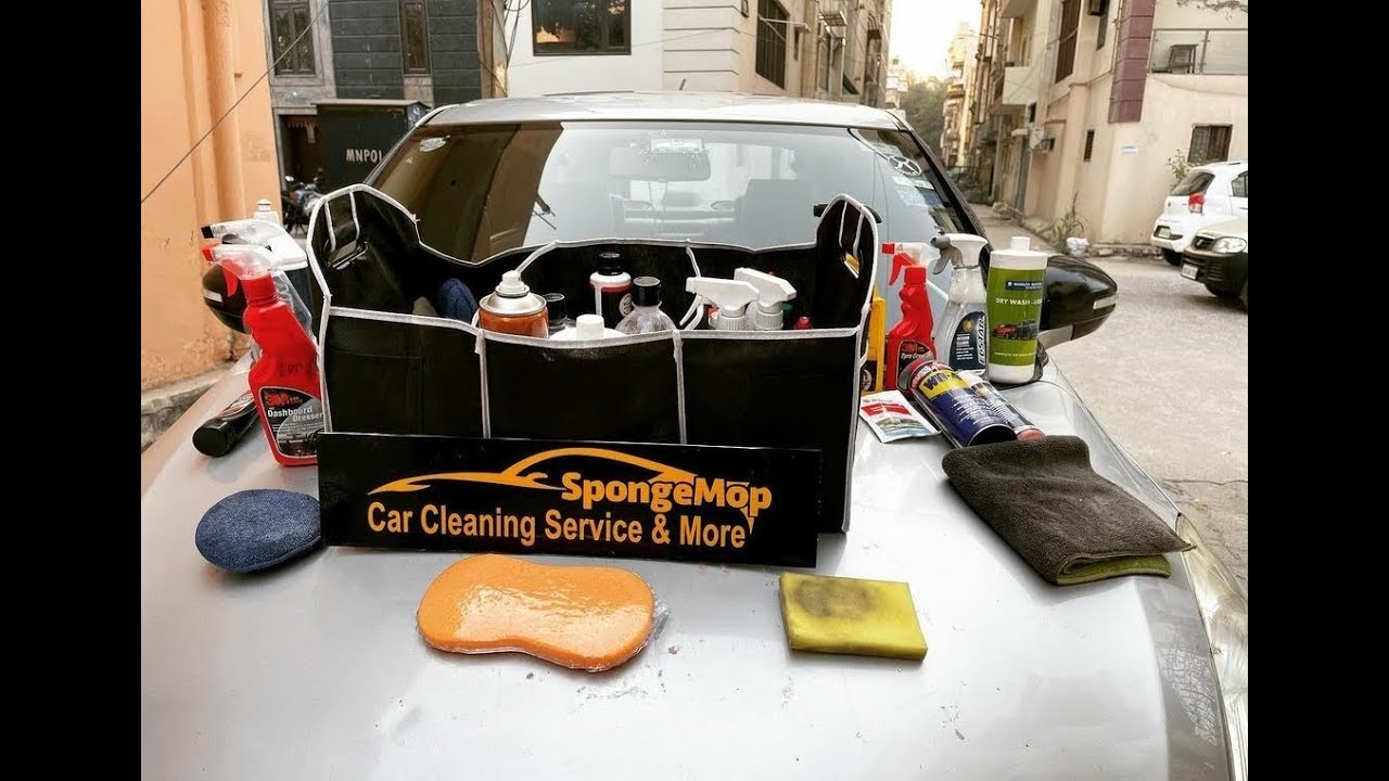 cheapest and best door step car wash in Delhi NCR by sponge mop YouTube