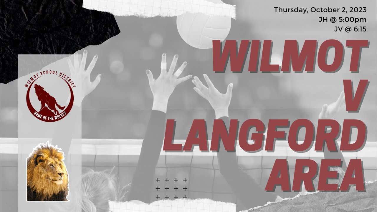 JH Home Volleyball Wilmot v Langford Area, 10/2/23 YouTube