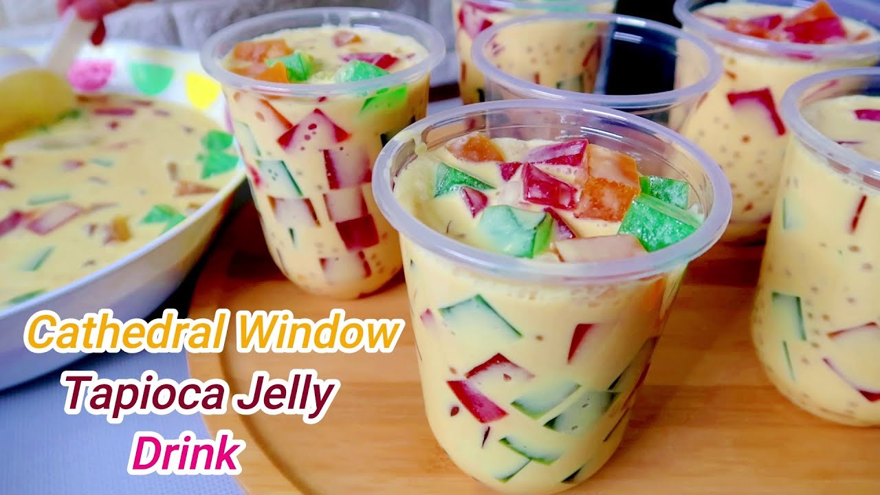Cathedral Window Jelly Sago Drink l How to make Jelly Drinks Recipe