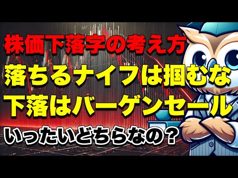 落ちるナイフは掴むな？下落はバーゲンセール？下落・暴落時の2つの異なる考え方について準富裕層の私の思い