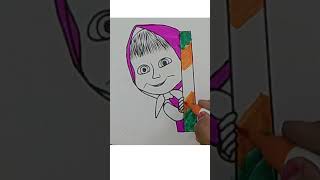 Drawing Masha is so fun! Easy and colorful kids art tutorial.Draw Masha step by Step 🌈✍️