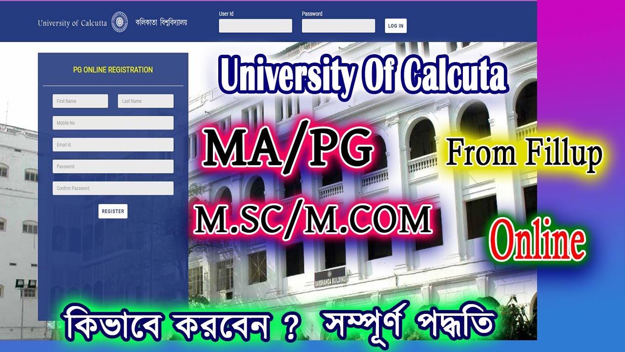 Calcutta University PG Registration 2024 | How to Apply Step by step MA ...