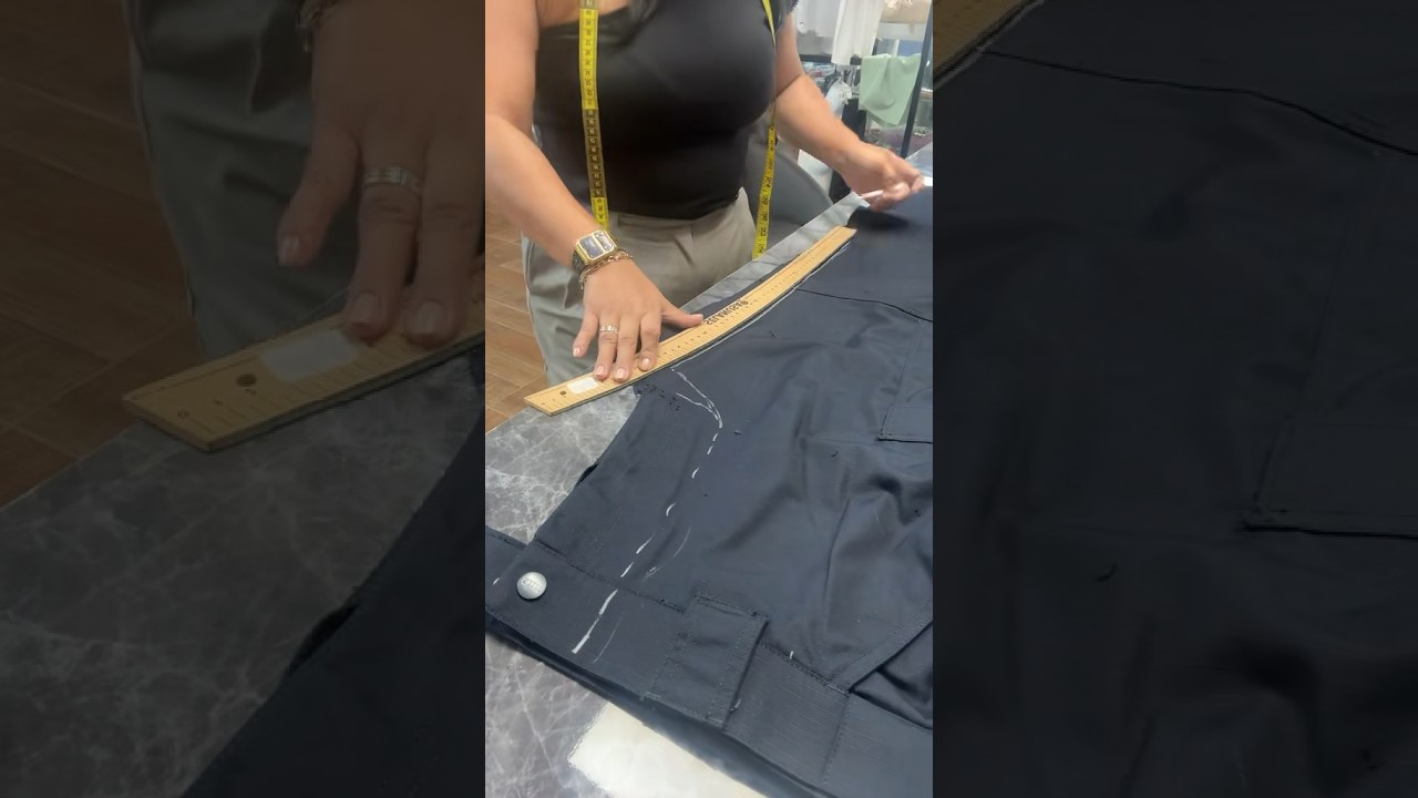 Entalle de pantalón, transformación, reducción de talla 