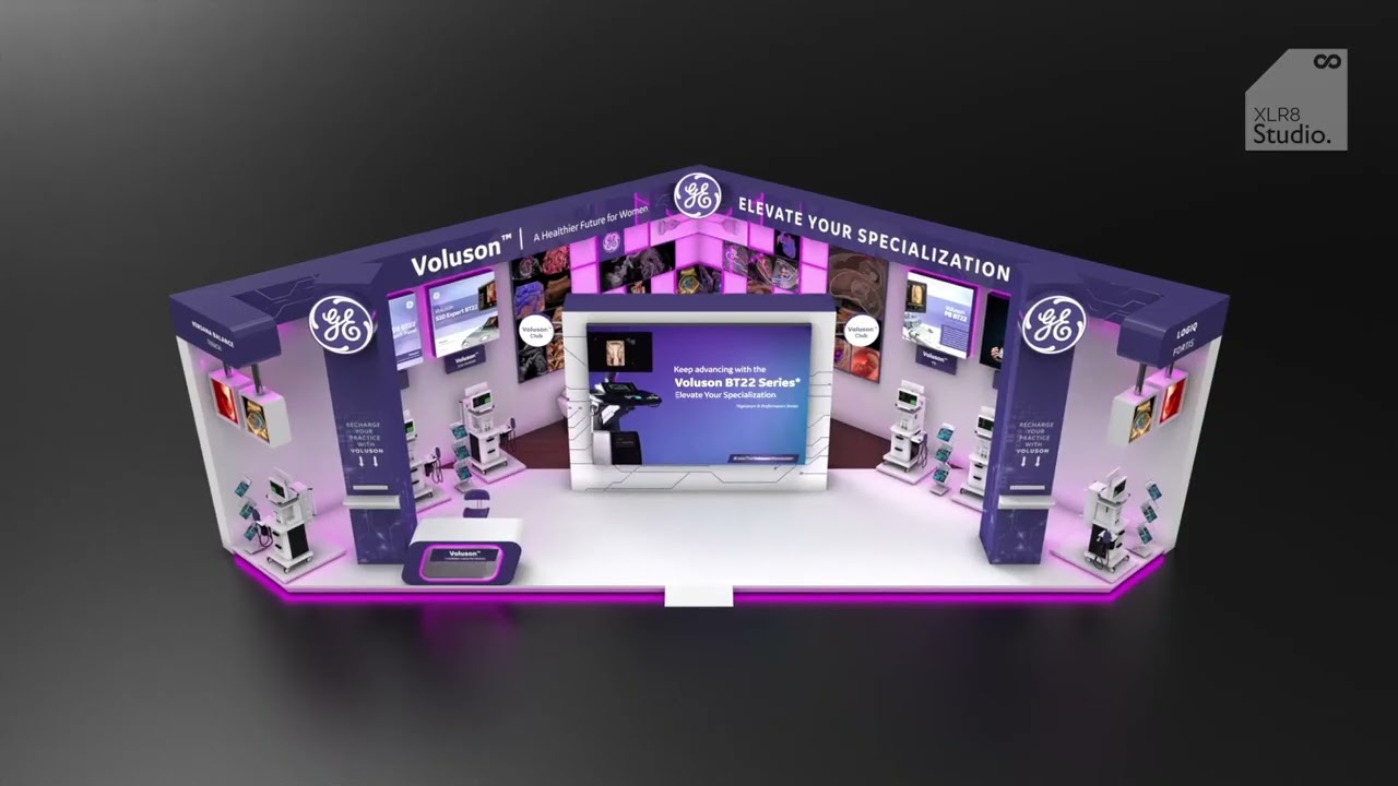 Cutting-Edge GE HealthCare CUSP Voluson Stall Design | Innovative Exhibition Display | XLR8 Studio