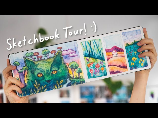 Flipping through my latest gouache sketchbook paintings  Watercolor art  diy, Diy art painting, Gouache painting