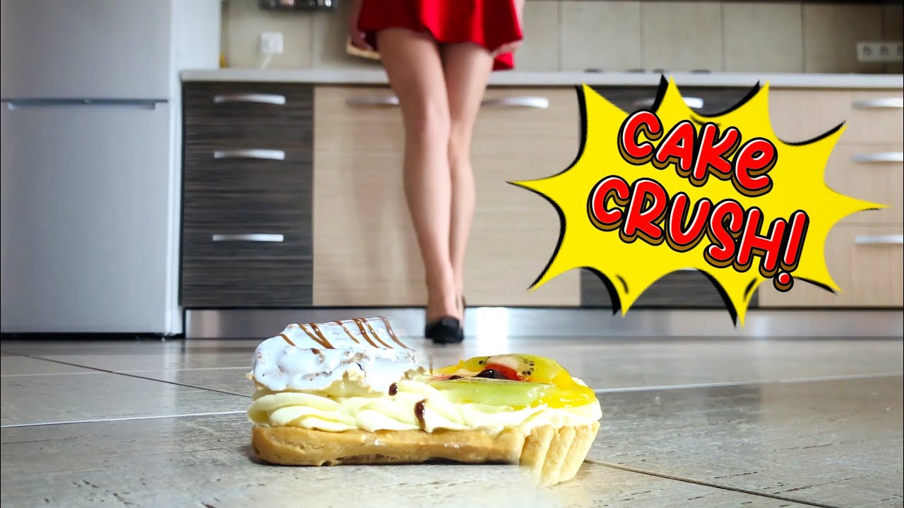 Кошачьи насосы против Тортов! Удивительно Удовлетворительные Туфли Раздавливают Еду! ASMR