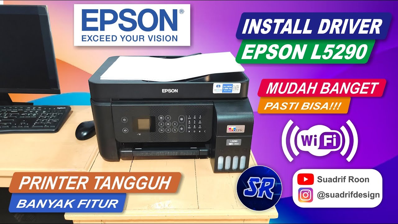 Cara instal printer epson l5290 tanpa cd youtube