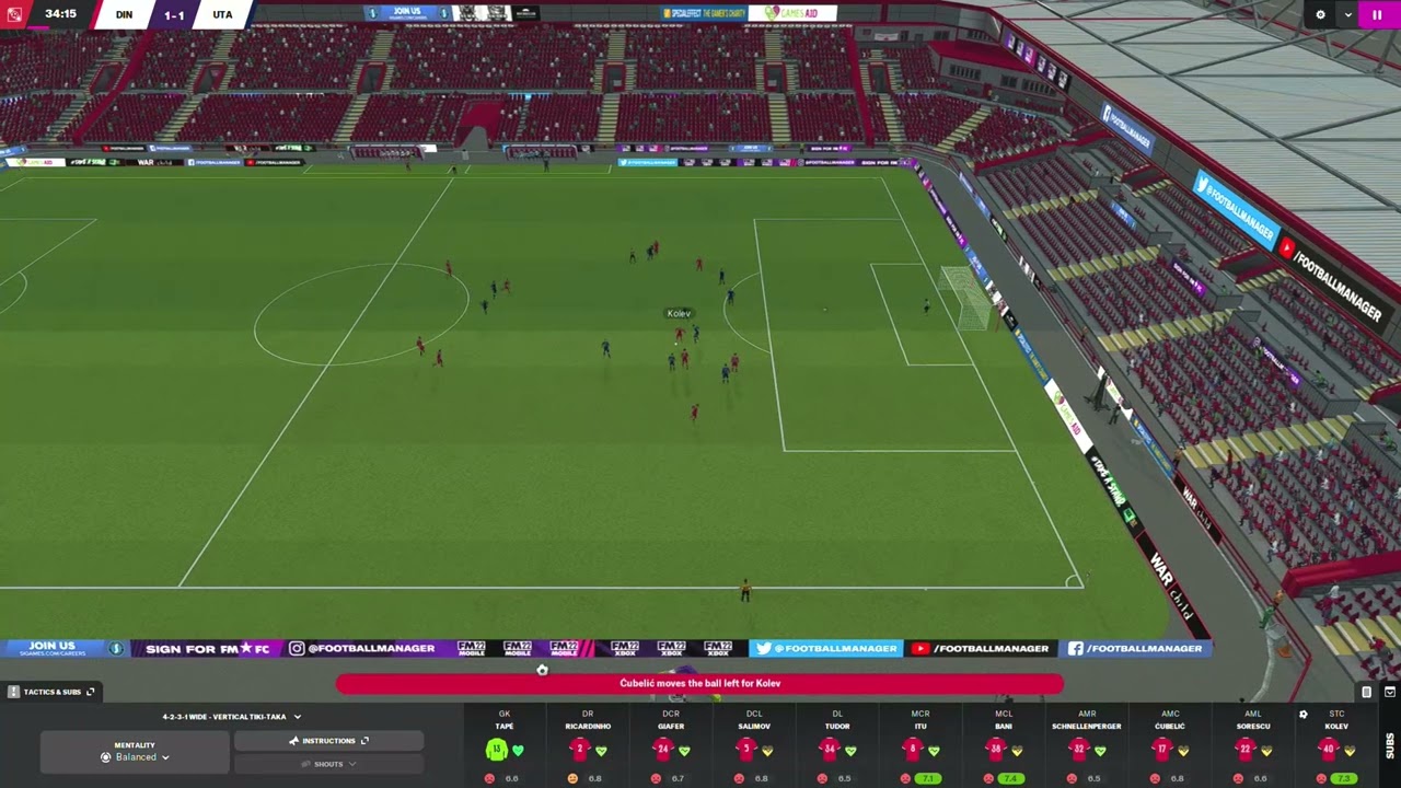 FOOTBALL MANAGER 22 | DINAMO BUCURESTI - UTA ARAD | ROMANIAN FIRST LEAGUE🎖⚽🏆