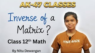 Inverse of a Matrix Using Determinants and Adjoint | Nitu Dewangan | Class 12th | AK-47 CLASSES