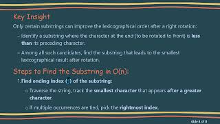 Finding the Lexicographically Smallest String After a Single Substring Rotation