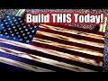 Rustic Burnt Wood American Flag Build