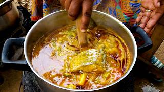You’ve Never Seen Okra Soup Prepared Like This! 😍  Tilapia, Beef & Wele with Akple 🇬🇭
