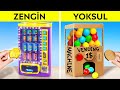 ZENGİN ÖĞRENCİ VE PARASIZ ÖĞRENCİ || 123 GO! CHALLENGE Yaratıcı Tüyolar ve Pahalı Gereçler Kapışıyor