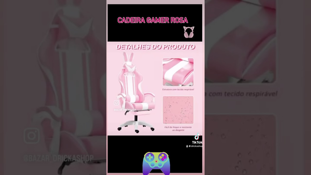Cadeira gamer Rosa