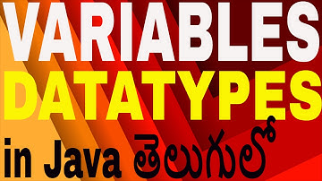 Variables & Datatypes in java telugu