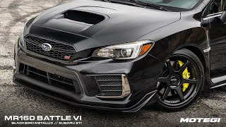 Motegi MR160 Battle VI | Matte Blackbird Metallic | 18x9.5 | Subaru WRX STI