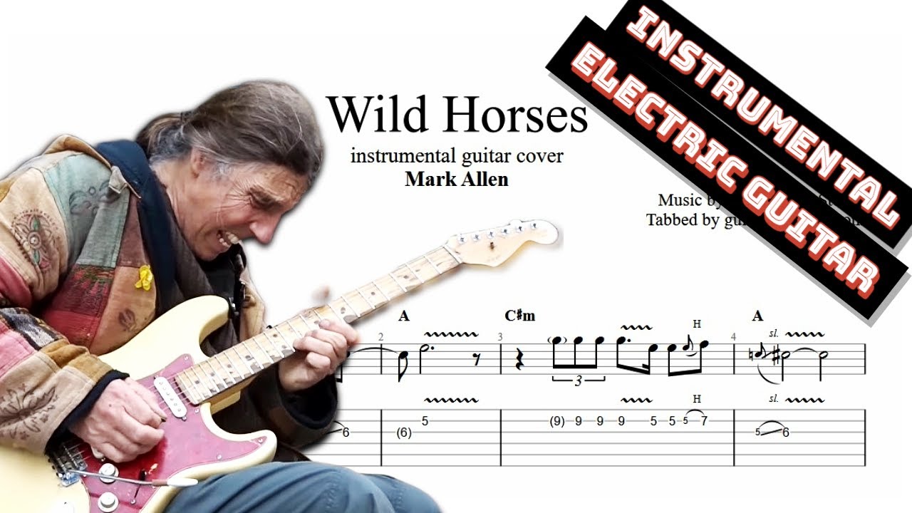 Wild Horses TAB instrumental electric guitar tabs (PDF + Guitar Pro