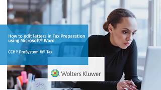 CCH® ProSystem fx® Tax: Editing Letters in Microsoft® Word