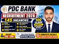 PDC Bank Recruitment 2026 | 145+ vacancies for freshers | Salary Upto 1 lakh