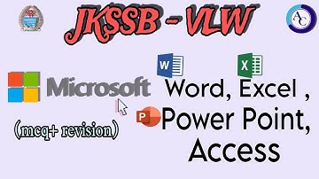 MS OFFICE|WORD|EXCEL|PPT|ACCESS|MCQS   CUM REVISION|JKSSB VLW |FAA|PANCHAYAT SECRETARY|