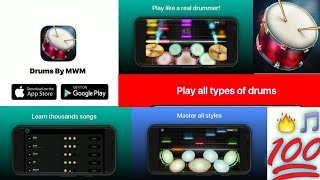 App Review Of Drums:Real Drum set music games to play & learn drums - new play store games screenshot 1