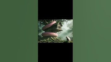 snake coiled in a tree #python #treehouse #haunted #monkey #videoshorts