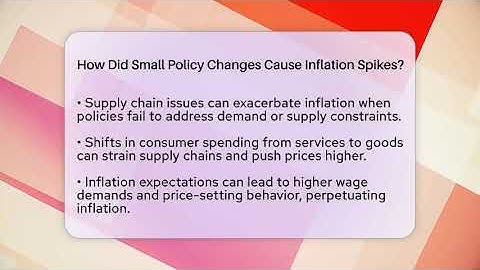 How Did Small Policy Changes Cause Inflation Spikes? - Inflation Insight Channel