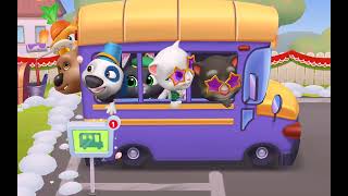NEW EPISODE! Kucing Tom Naik BUS Sekolah ⛷️Talking Tom Shorts (ETAGAME Episode 22) #animasi #lucu screenshot 3