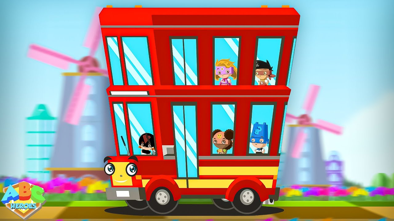 Wheels On The Bus Nursery Rhyme & Cartoon Video for Babies
