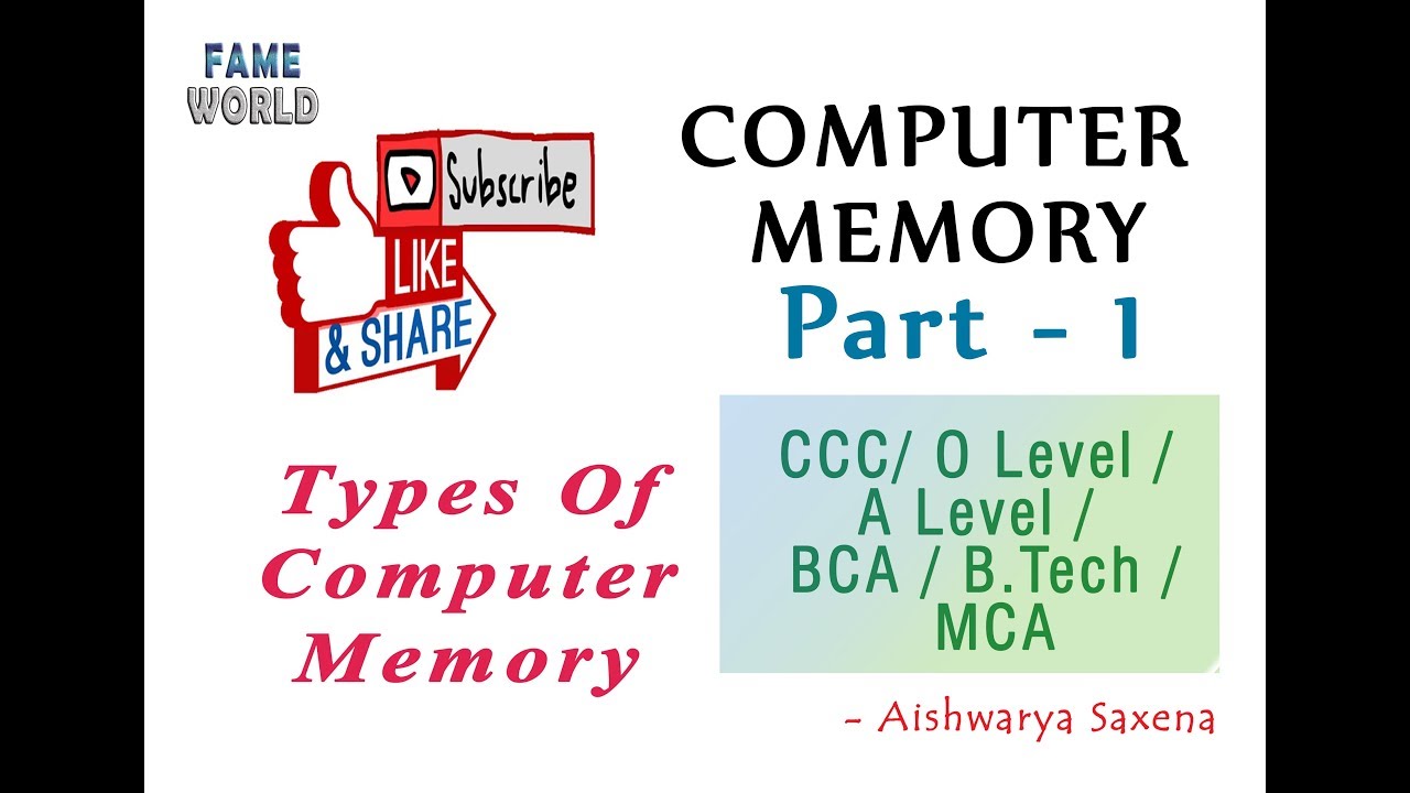 Computer Memory - Part - 1 - Types Of Memory - YouTube