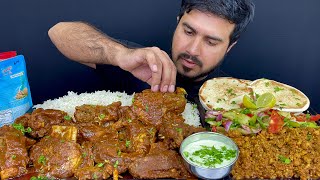 ASMR; EATING SPICY MUTTON CURRY WITH RICE+SPICY CHICKEN SHAWARMA || REAL MUKBANG(NO TALKING)