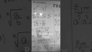 TEORÍA DE EXPONENTES #algebra