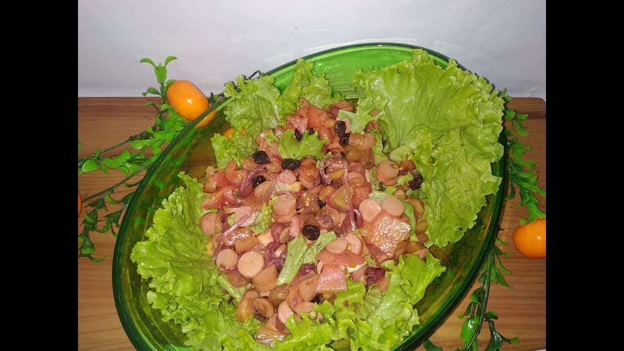 Ensalada de Cebolla Morada y Salchicha receta deliciosa y facil