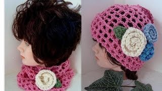 CROCHET  MESH HAT OR COWL, Easy beginner crochet pattern, baby to adult