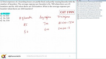 Ratio, Proportion & Variation : Past CAT Question 2 (CAT 1999)
