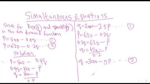 Simultaneous Linear Equation (Equating method with Economic application)