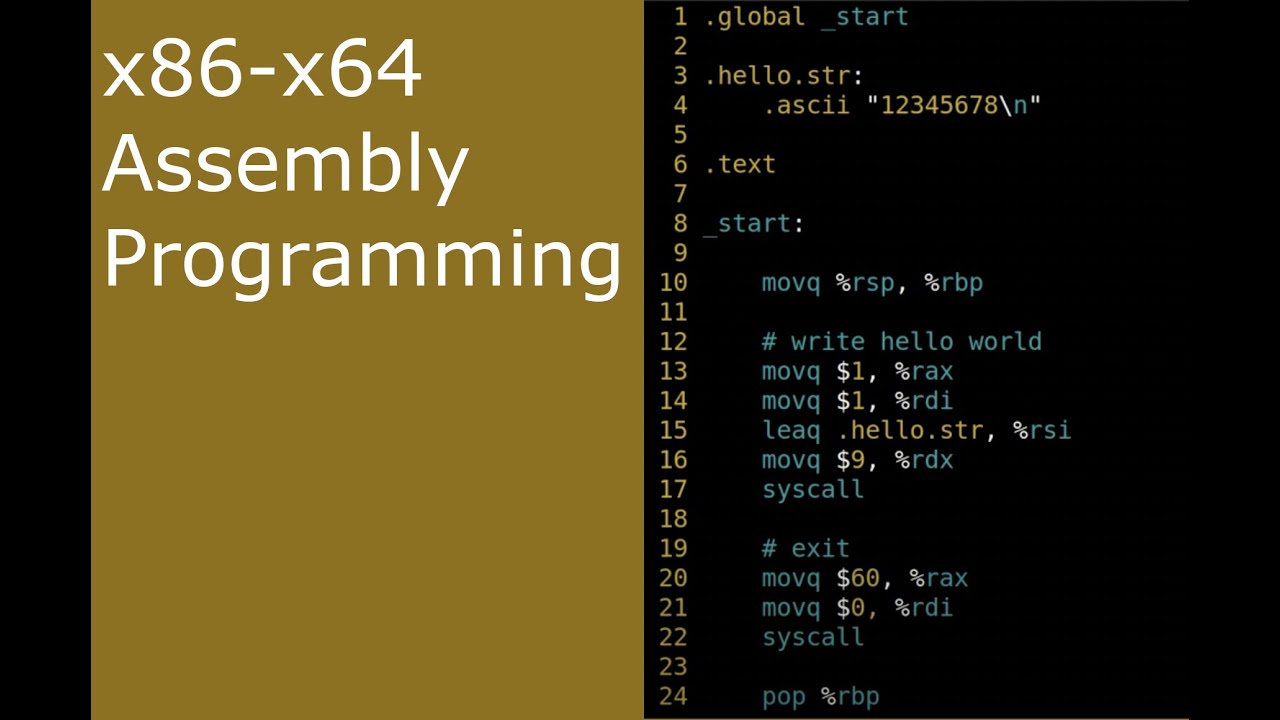 86 64 3. X86 Assembly. Assembler x86. ASM x86. Hello World Assembler x86.