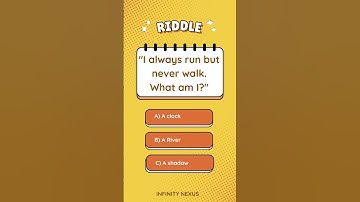 "It Always Runs but Never Walks! Can You Guess the Answer?" #riddles #riddleexperts #shorts