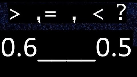 0,6 of 0,5, wat kleiner of groter is dan , met decimalen, plaats het symbool