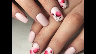 Простой дизайн ногтей! Воздушные нежные цветы. Simple nail designs