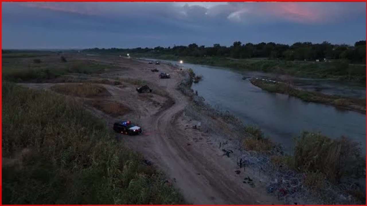 Drone shows security patrols for migrants at U.S.-Mexican border - YouTube
