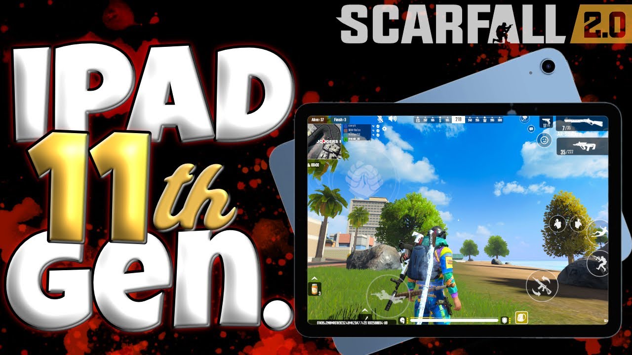 Scarfall 2.0 IPAD (A16) full map gameplay 🔥 ipad (A16) gaming test 🤯