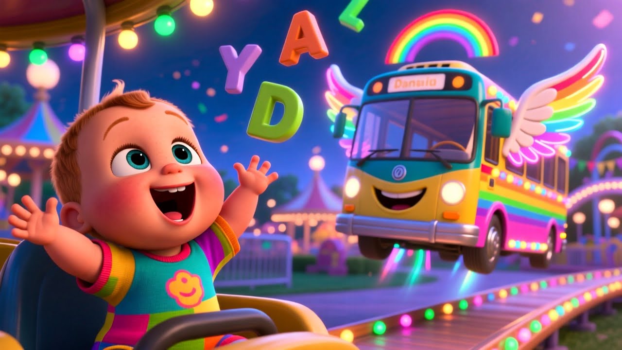 Giraffe Rides the Roller Coaster 🎢🦒 | Fun Animal Song for Kids | Exciting Nursery Rhyme Adventure